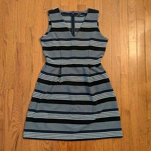 Madewell Size M Black, White & Navy Sleeveless Dress with Pockets